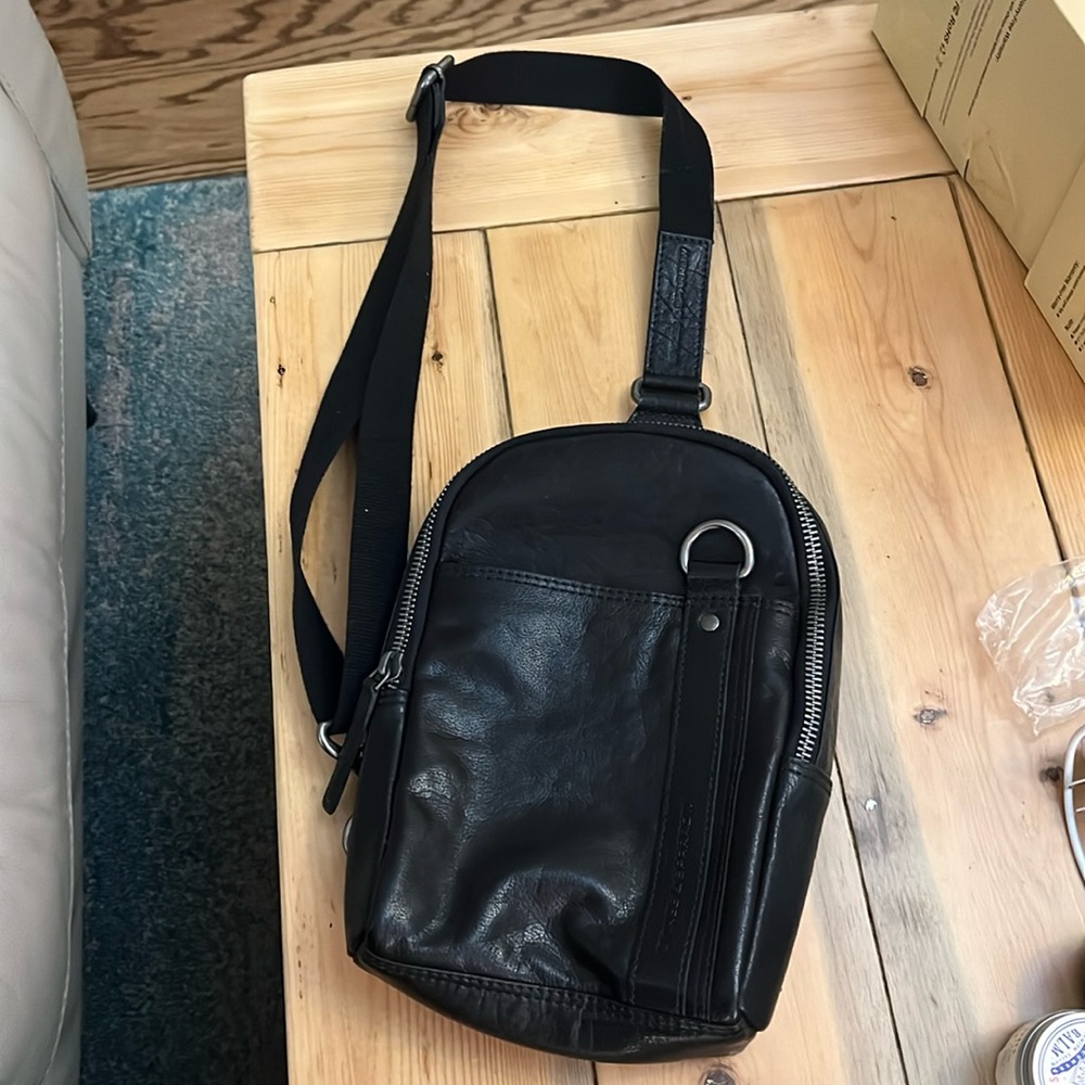 Spikes & Sparrow leather crossbody handbag